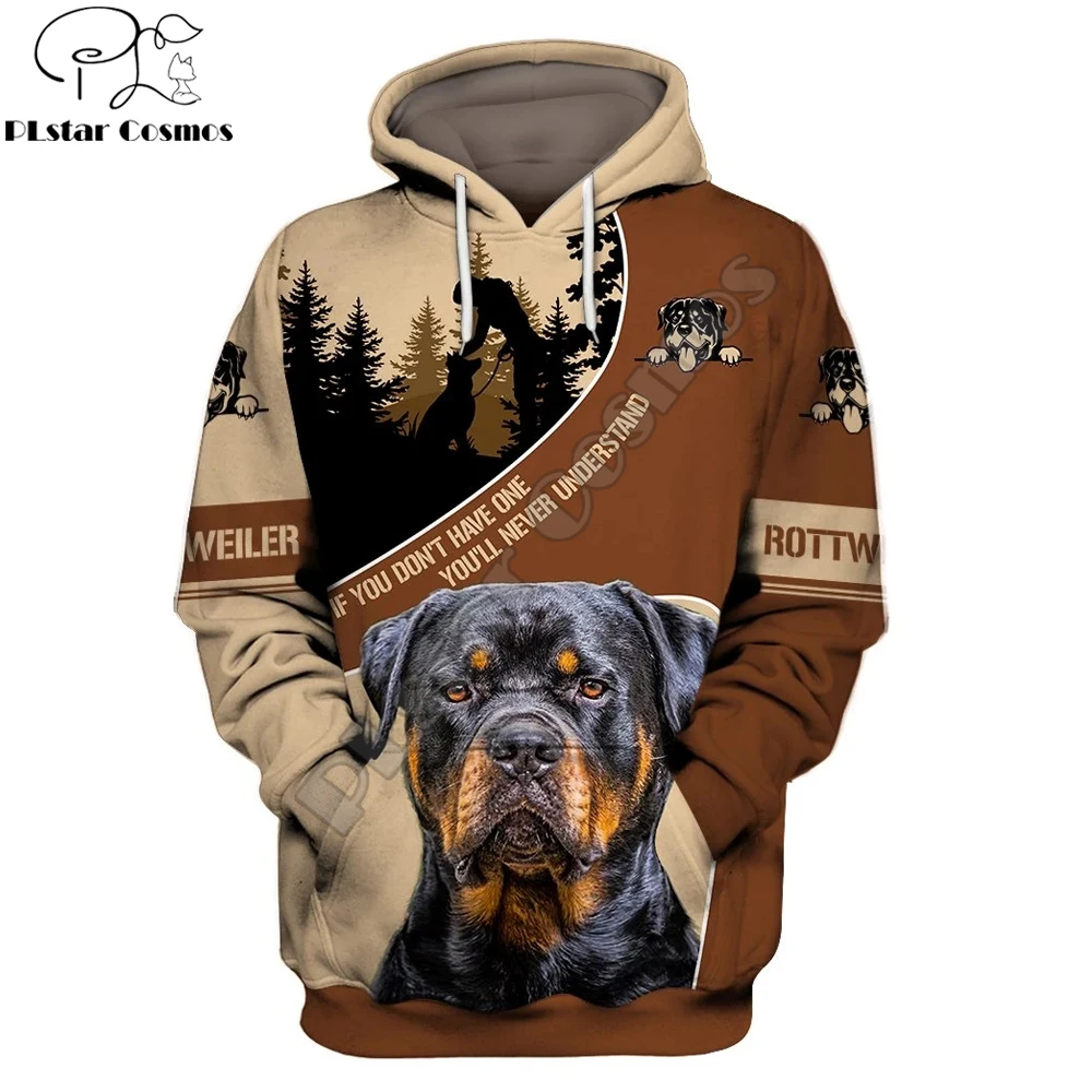 Модная мужская Толстовка Love Rottweiler с 3D принтом, уличная одежда, пуловер, Осенний свитшот, повседневная куртка унисекс, спортивный костюм DW678