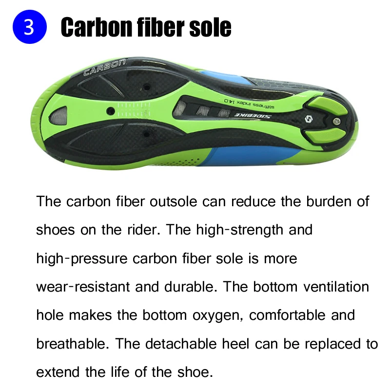 

SIDEBIKE Carbon Fiber Road Cycling shoes men women Ultra-light self-locking riding bicycle sneakers SPD-SL sapatilha ciclismo