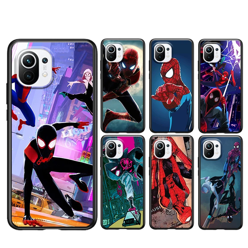 

Mavel Super Hero Spider Man for Xiaomi Mi 11 10 Ultra 11T 10T Note10 Pro Lite 11i 10i 10S 5G Soft Black Phone Case Cover Shell