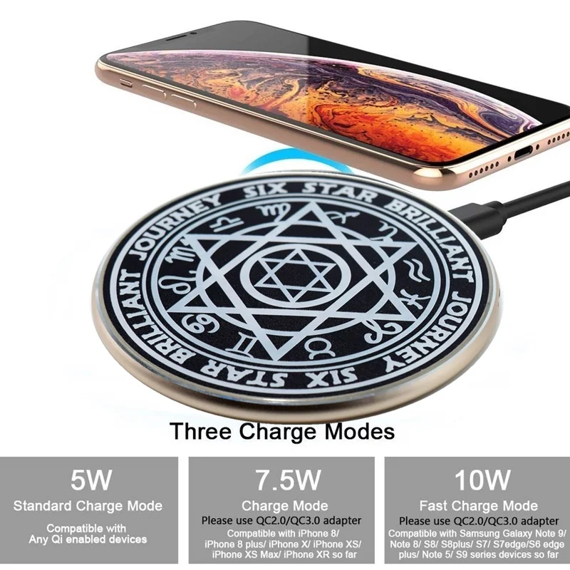 Быстрое беспроводное зарядное устройство Qi 10 Вт для iPhone X XS XR 8 7 алюминиевая