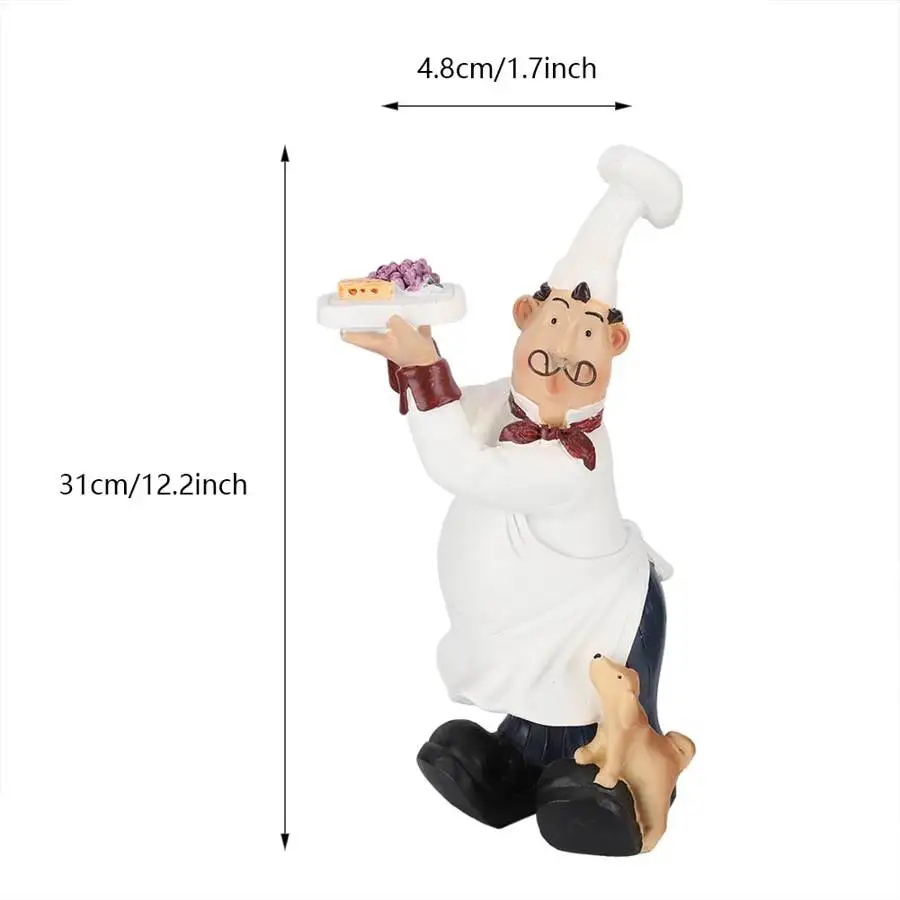 Фигурки шеф повара 10 дюймов милые полимерные фигурки для ресторана мини