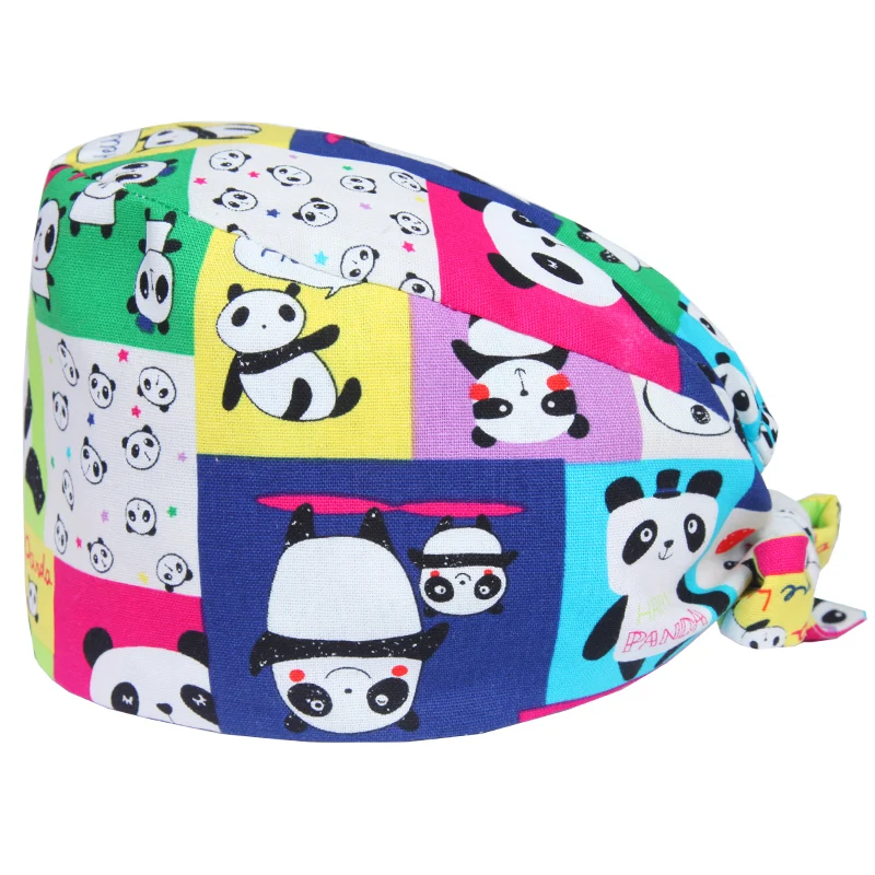 

Красочные «панда» с эффектом потертости; Кепки s шаблон ветеринарной медсестер Рабочая шляпа унисекс 100% хлопок стоматологическая клиника к...