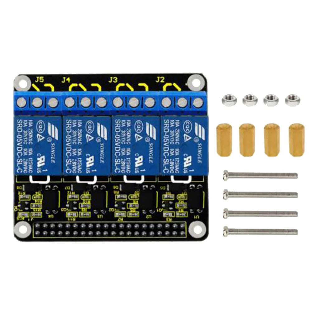 Keyestudio RPI 4-Канальный Релейный Модуль 5 в Щит для Raspberry Pi | Электроника