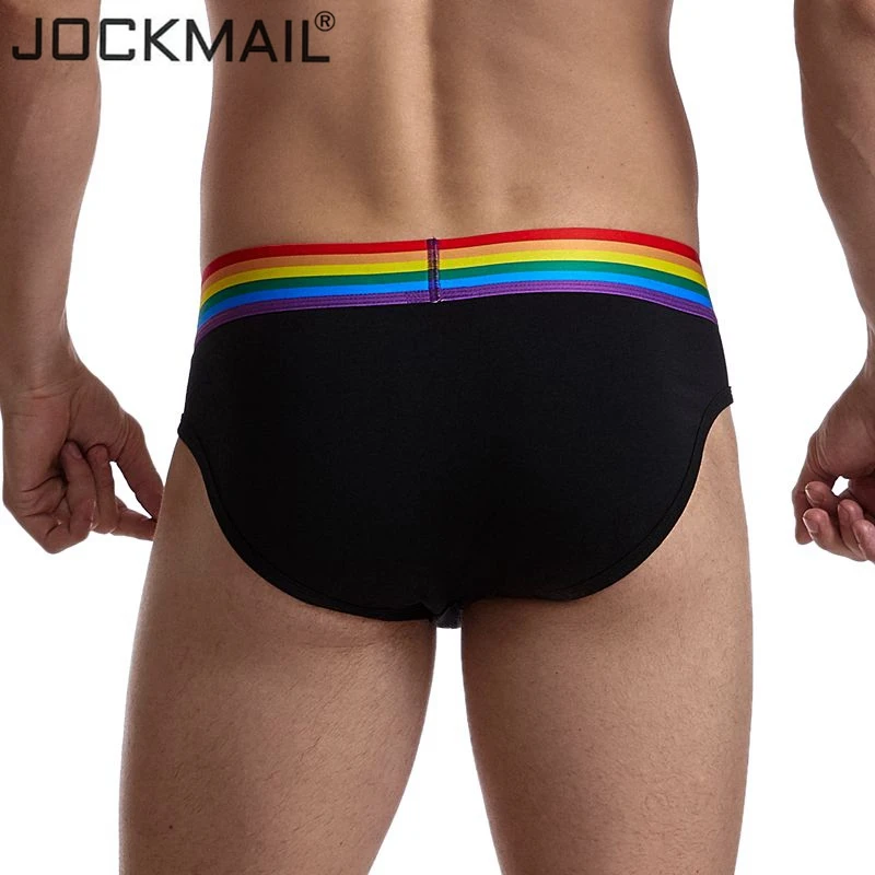 Трусы-брифы JOCKMAIL мужские дышащие удобные трусы в радужную полоску нижнее белье