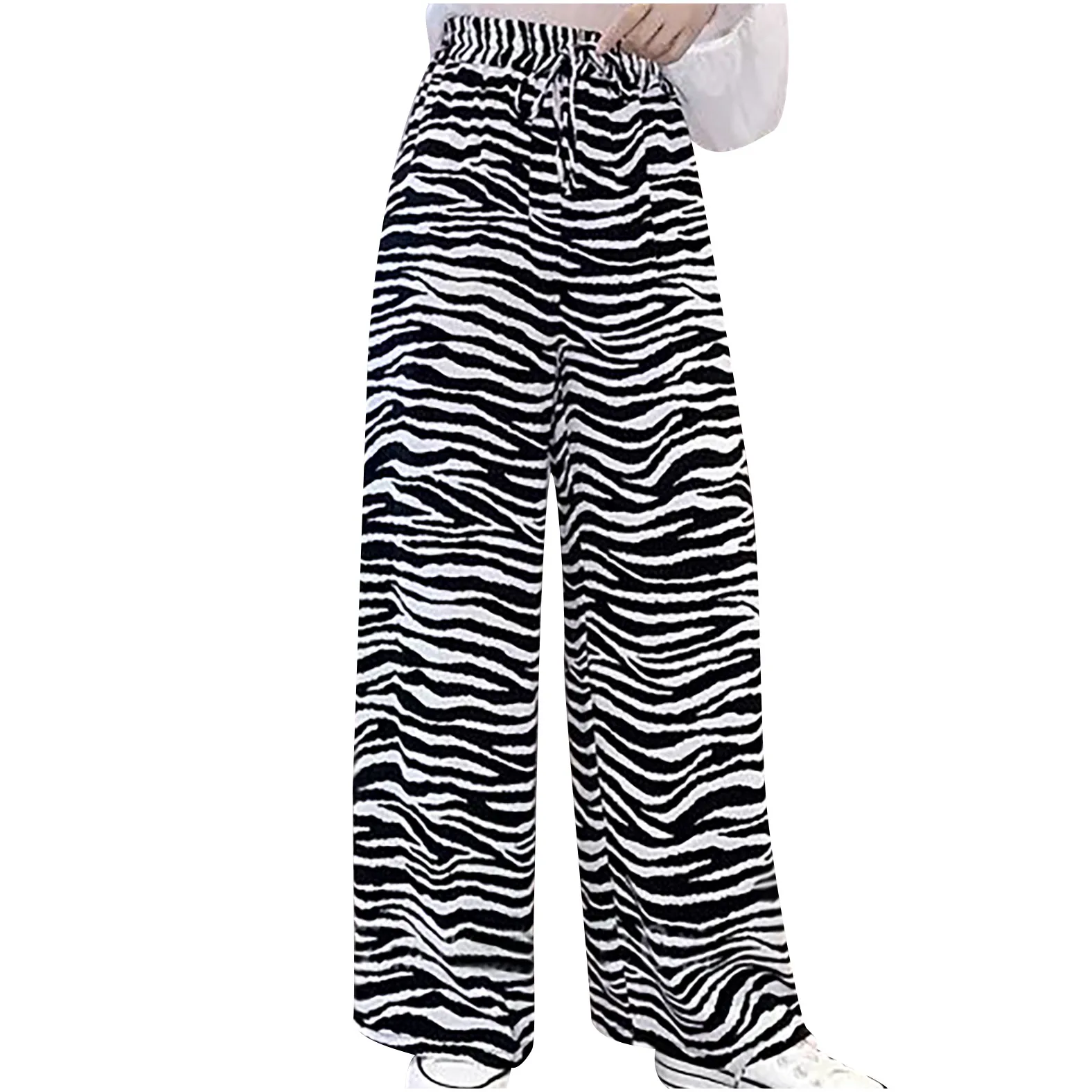 

Fashion Wide Leg Pants Women Stitching Butterfly Print Printed Loose High Waist Ladies Wide Leg Pants Long Pants