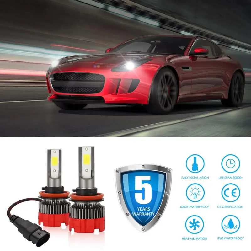 

Автомобильный светодиодный головной светильник H11 мини-лампочки комплект COB лампы реальные подлинные 110W 16000LM Автомобильные фары 12V супер яр...