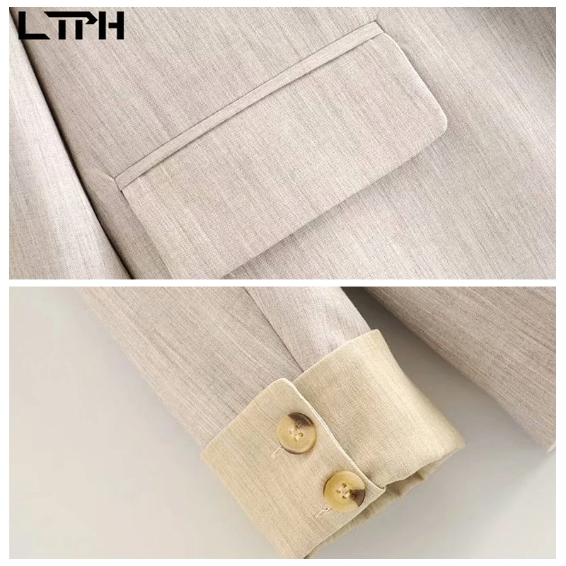 LTPH-Chaqueta de estilo inglés vintage para mujer, chaqueta informal de negocios, chaqueta de manga larga con un solo botón, abrigo de traje para mujer, primavera 2021
