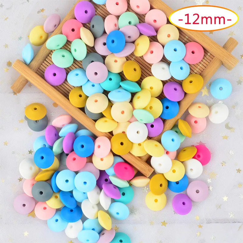 12mm mix or choose LOFCA 12/15 мм Силиконовые чечевицы бусины 10 шт./лот детский Прорезыватель для зубов игрушки, не содержащие БИСФЕНОЛ по уходу за ребенком Силиконовый Сделай Сам грызунок Цепочки и ожерелья ювелирных изделий - Цвет: 12mm mix or choose