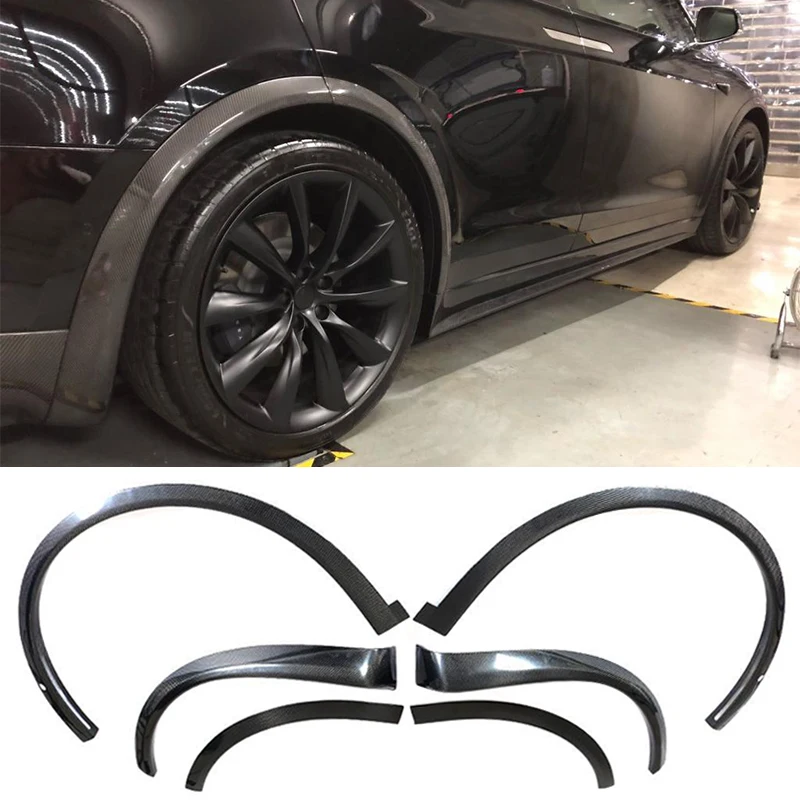 Арки автомобильных колес из углеродного волокна брови брызговики для Tesla Model X 2016
