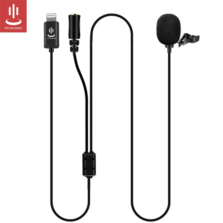 

YICHUANG Lavalier Lightning микрофон с монитором для iPhone XS XR X/11/8/8 Plus/6/7 Plus iPad