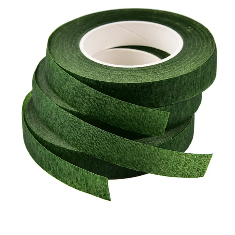 

1PC 30 Yard Green Floral Stem Tape Stationery Tape DIY Decorative Masking Tape Resealable Stretchy Tape Nylon Flower Supplies
