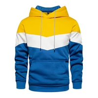 2022 mens patchwork hooded sweatshirt hoodies clothing casual loose fleece warm streetwear male fashion autumn winter outwear