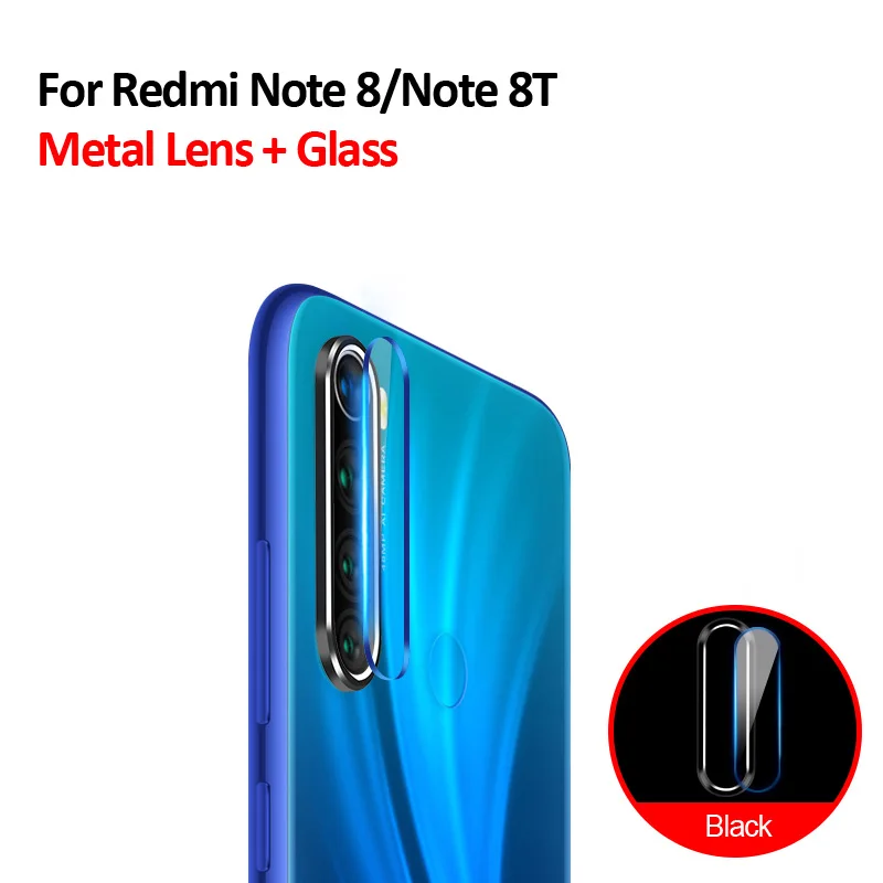 Закаленное стекло + металлическое защитное кольцо для Xiaomi Redmi Note 8t Защитная