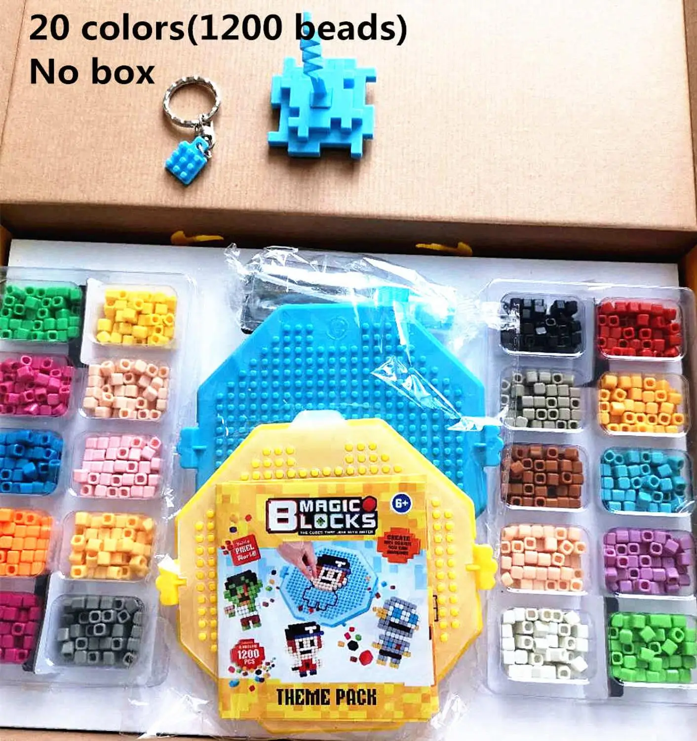 20 colors no box Водопроводная палочка DIY 3D Aquar Pegboard Хама пиксели Волшебные бусины головоломки Развивающие популярные игрушки для детей Рождественский подарок - Цвет: 20 colors no box