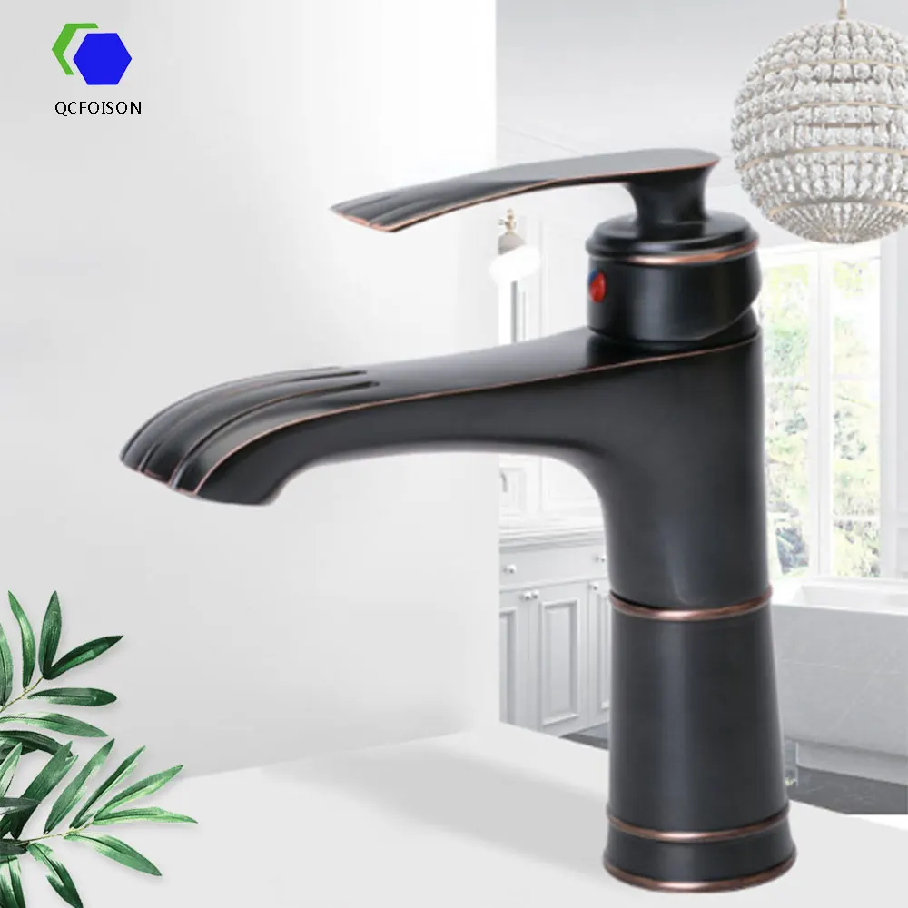QCFOISON ORB European style black sink faucet toilet washing basin water tap bathroom washface mixer taps |