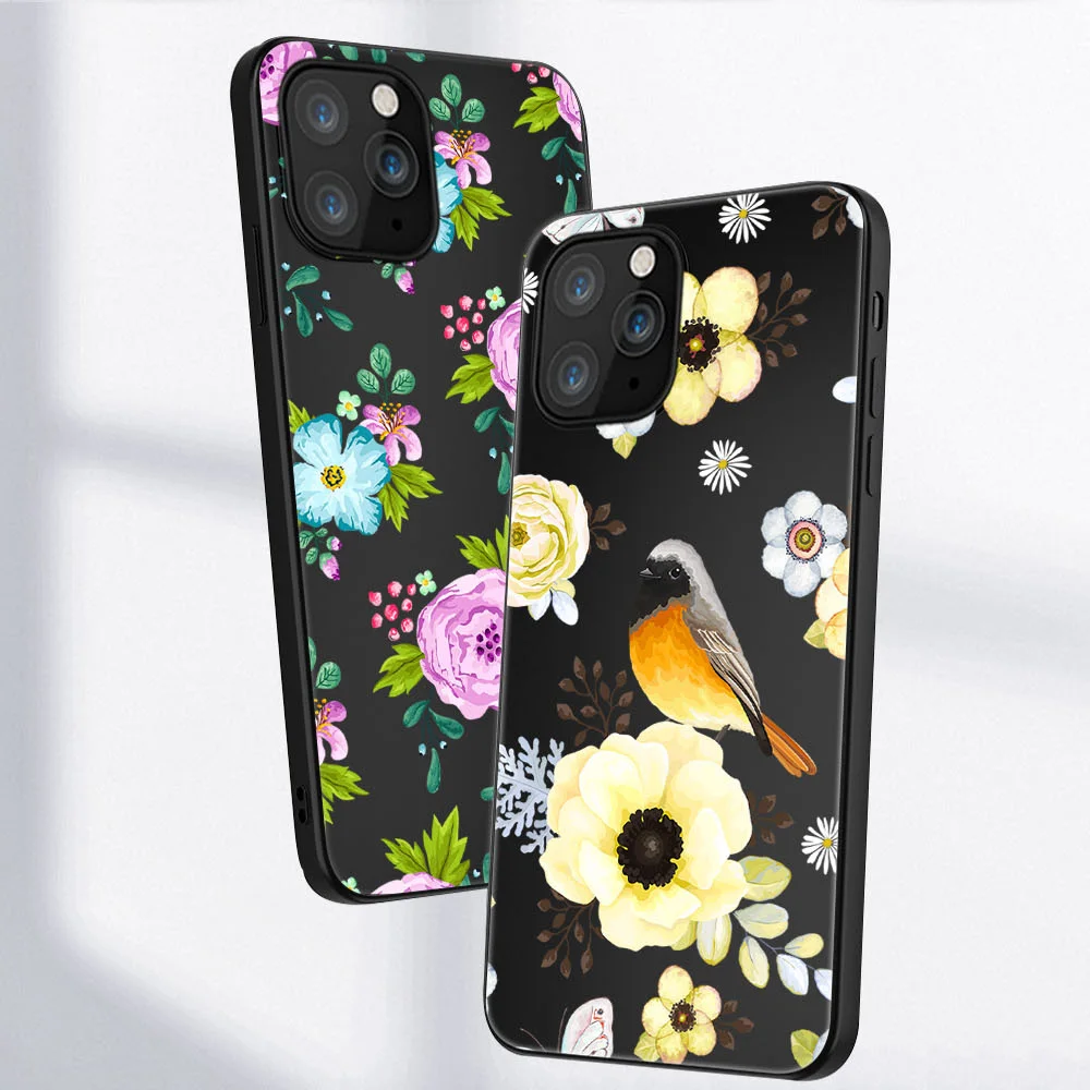 

Fresh Flower Case For iPhone 11 12 Pro Max Mini Back for iPhone X XR XS MAX 7 8 6 S Plus 5 SE 2020 Soft Silicone TPU Phone Funda