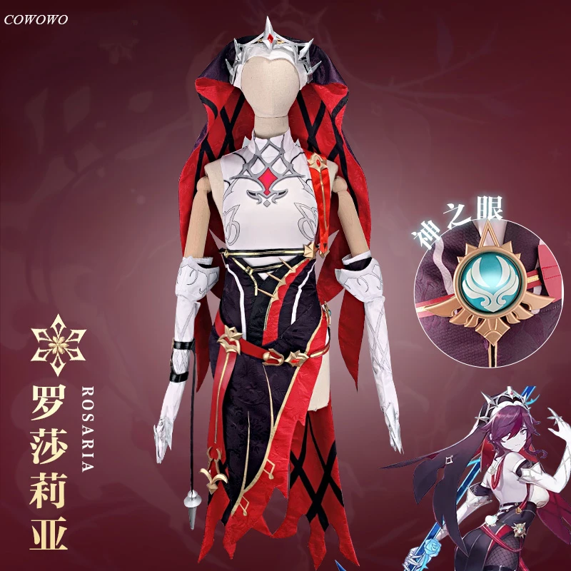 

[Customized]Anime!Genshin Impact Rosaria Mondstadt Nun Game Suit Elegant Dress Uniform Cosplay Costume Halloween Outfit 2021 NEW