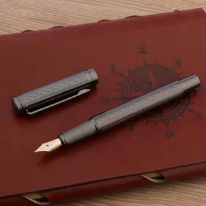 Ручка перьевая Yong Sheng металлическая серого цвета с перьевым наконечником 0,5 мм