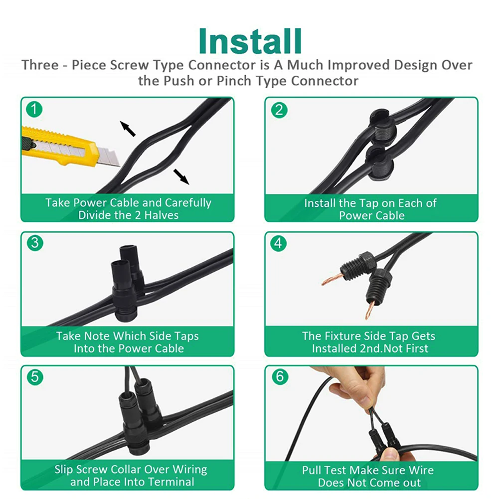 

24pcs Low Voltage Wire Connector for Landscape Lighting Outdoor 12-14 Gauge Wire Cable Connectors Work with other Lighting