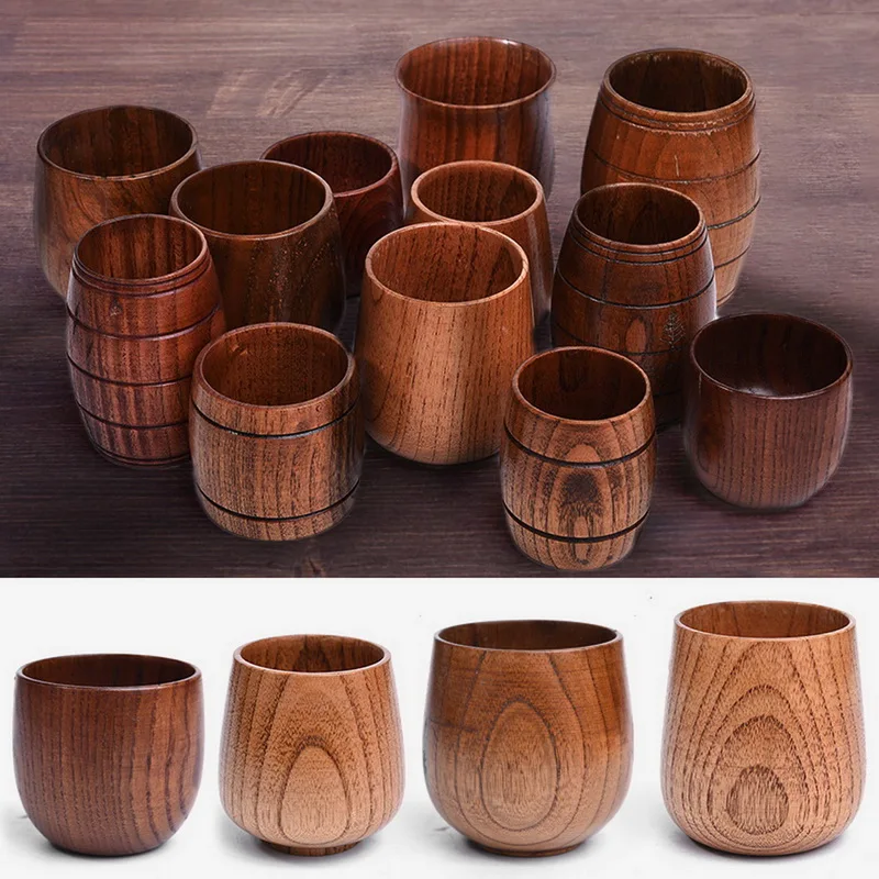 

Wooden Big Belly Cups Handmade Natural Spruce Wood Cups Beer Tea Coffee Milk Water Cup Kitchen Bar Drinkware Dropshipping
