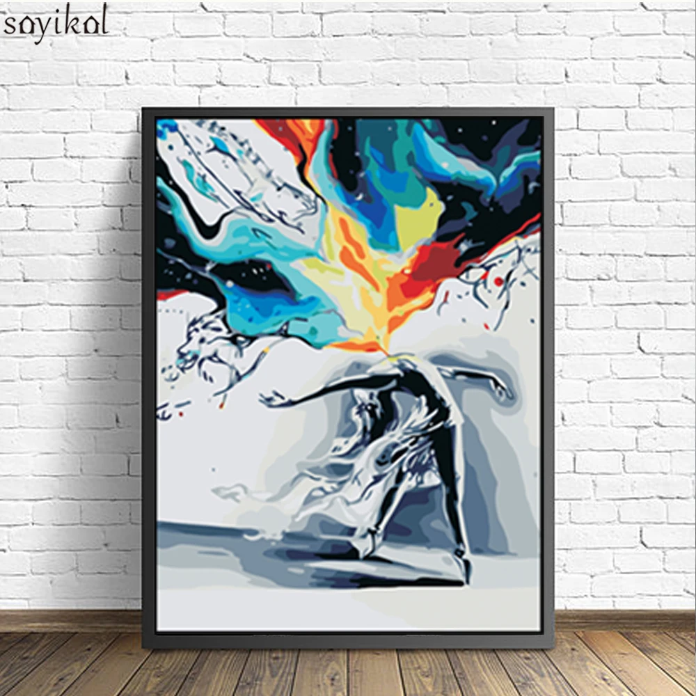 Набор для рисования по номерам на холсте танцующие балерины в рамке | Дом и сад