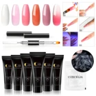 Набор для наращивания ногтей из полимерного гель-лака, щетка для ногтей, удаляемый замачиванием удлиняющий гель, все для маникюра, дизайн ногтей, стартер