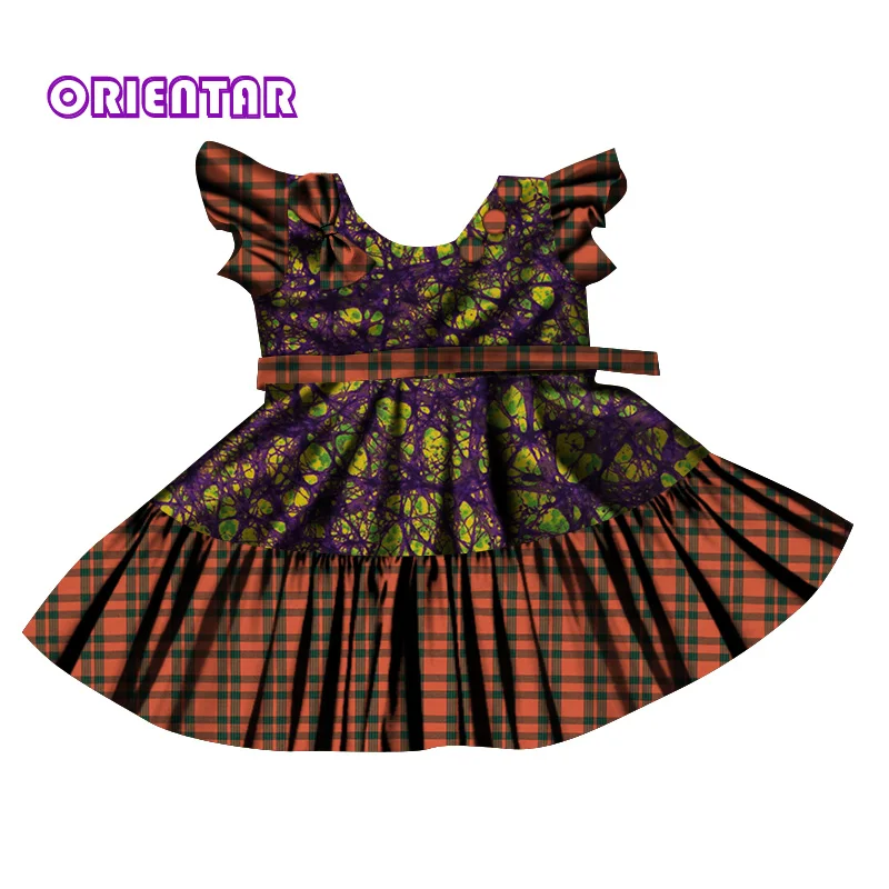 Африканское детское платье хлопковое с Африканским принтом милое бальное для