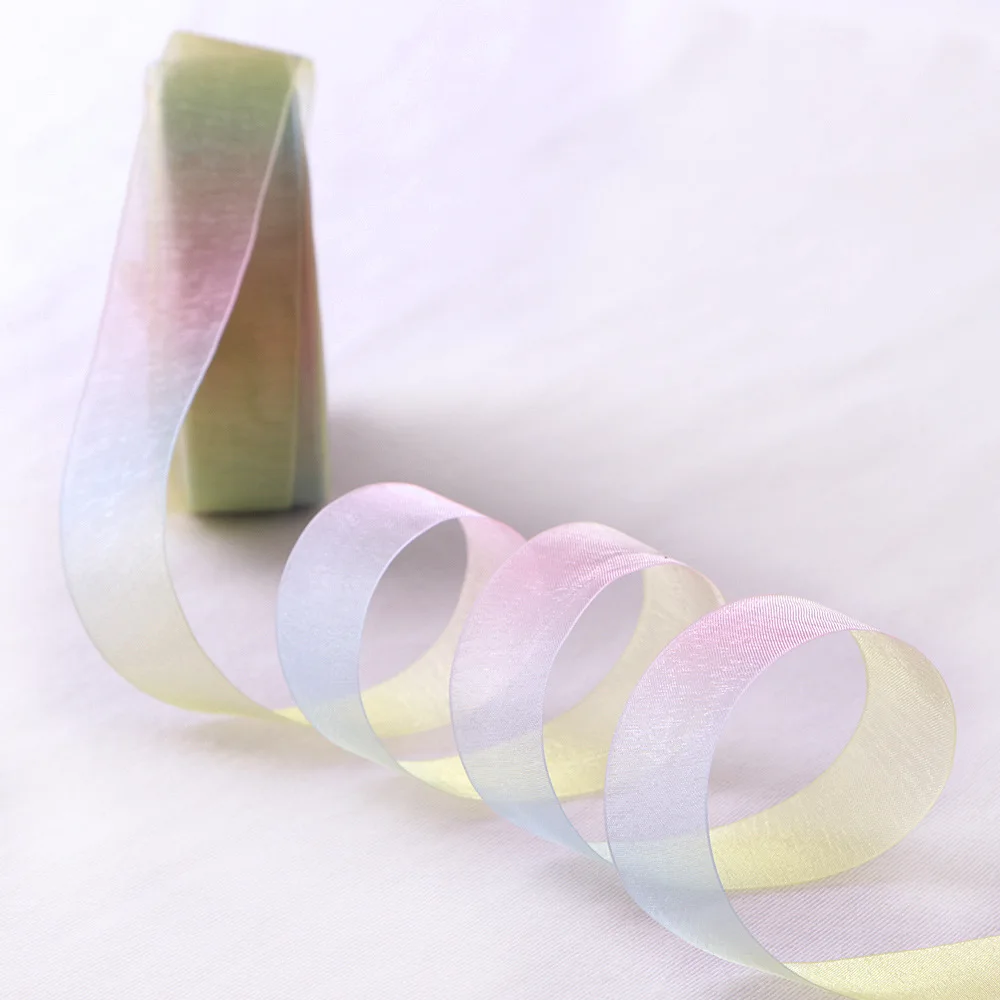 5 ярдов прозрачная лента из снежной пряжи с радужным градиентом украшение для