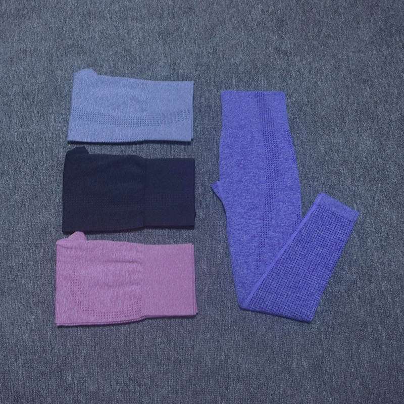 Women's Sportswear Yoga Set Vital Seamless Leggings+Sport Brassiere+Long Sleeve Crop Top 3PCS Sports Suits Gym Workout Clothing