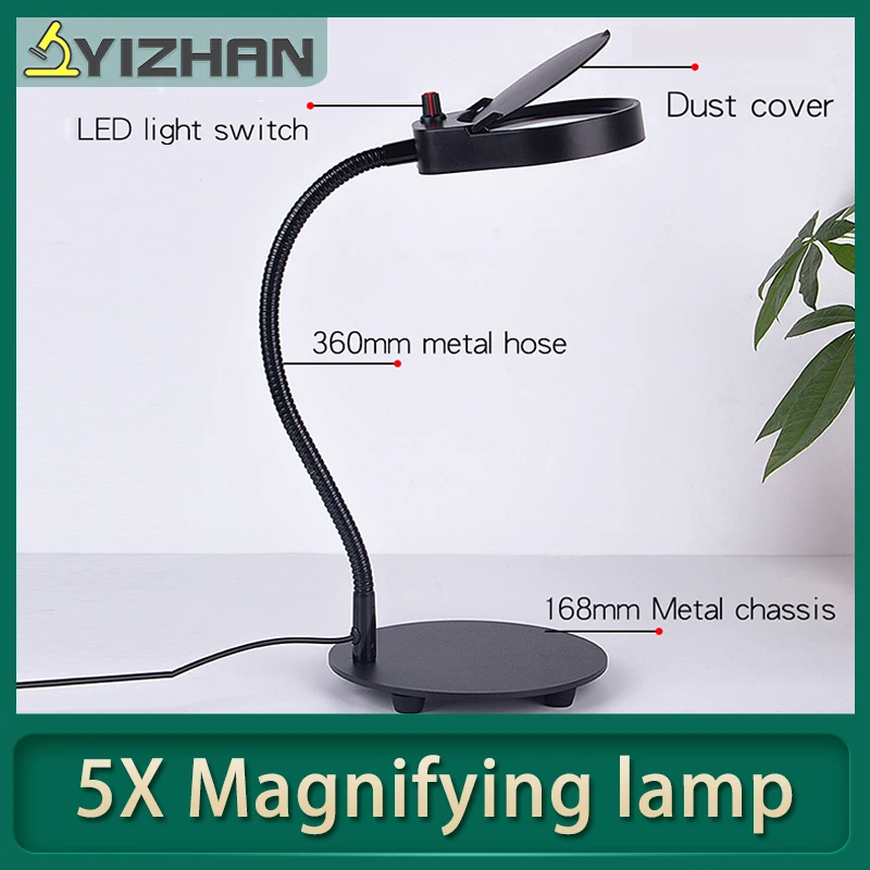 

5X Лупа для ногтей, косметологический свет, тату-клипсветильник льник, оборудование для макияжа, инструмент, USB, студенческий, Уход за глазами...