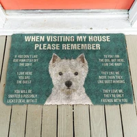 3d please remember west highland white terrier dogs house rules doormat non slip door floor mats decor porch doormat