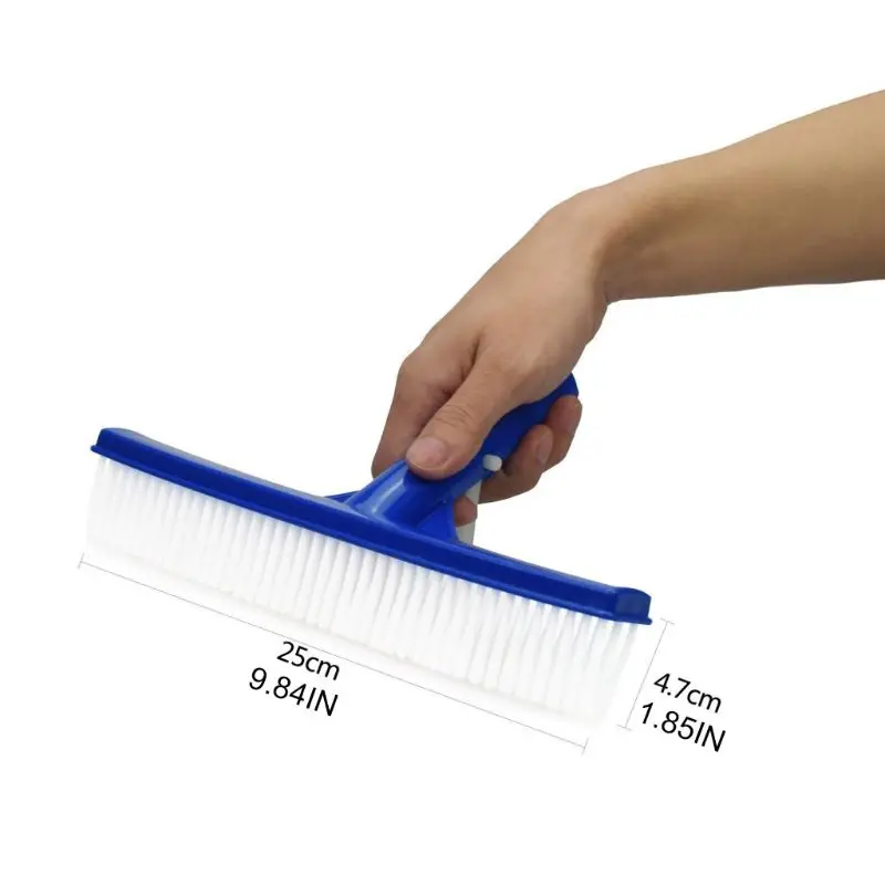 

Swimming Pool Cleaning Flat Brushes 10 inch Plastic Bristle and Clips Cleans