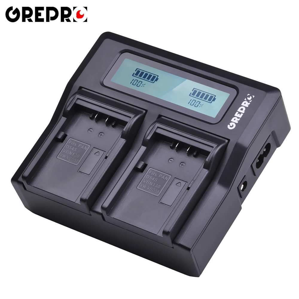 Ультра быстрое зарядное устройство с двойным жк-дисплеем для батареи Panasonic VW-VBD58