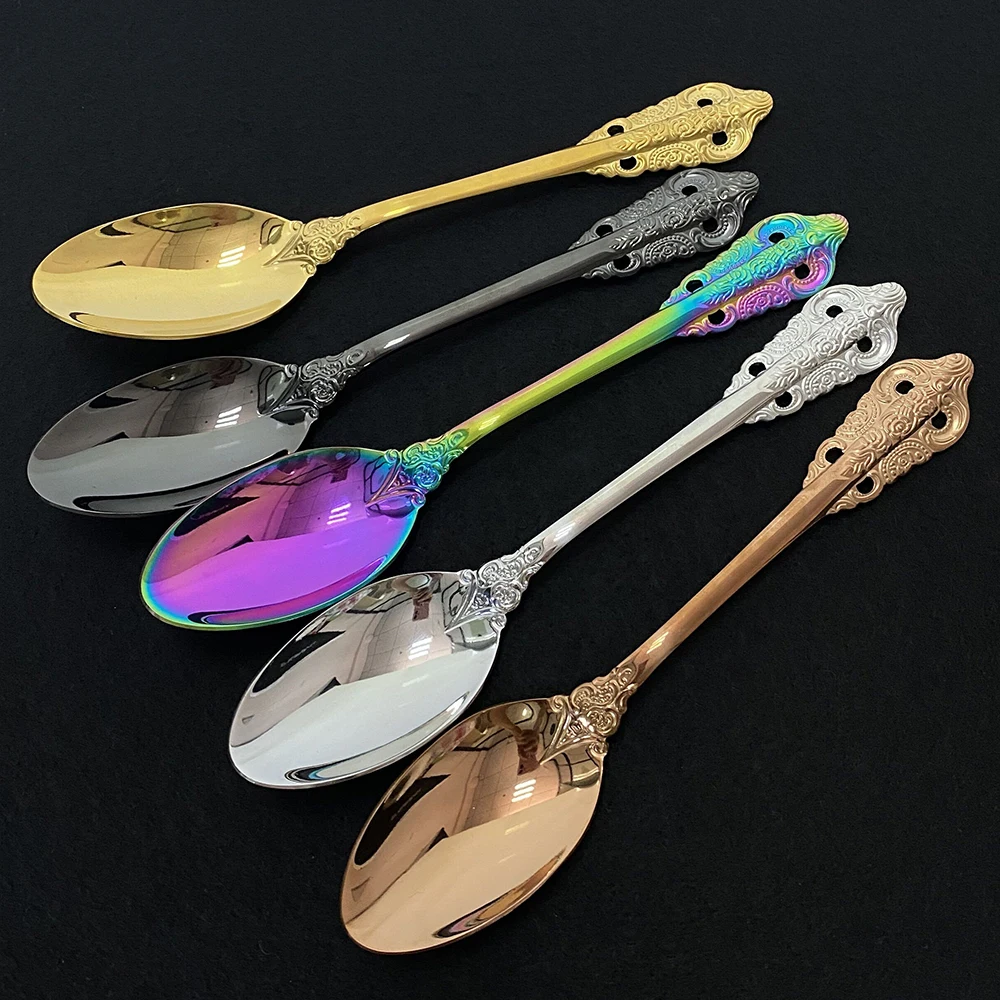 

24Pcs Cutlery Set Flatware Knife Fork Set Dinnerware Stainless Cutlery Kitchen Shiny Gold Home Silverware Steel Set Tableware