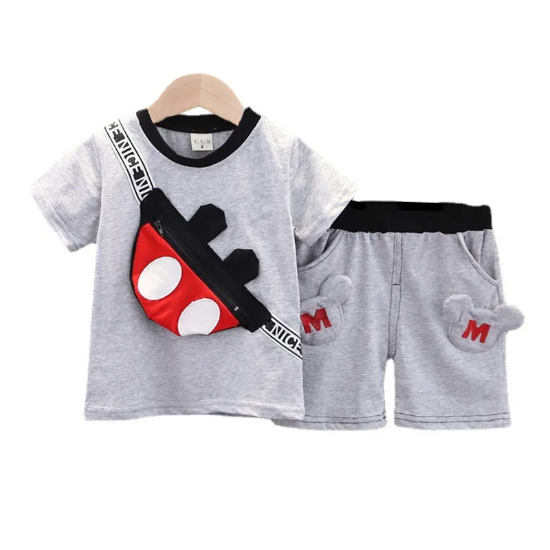 

summer kids fashion clothes children boys cotton t shirt shorts 2Pcs/sets baby infant girls clothing toddler cartoon sportswear