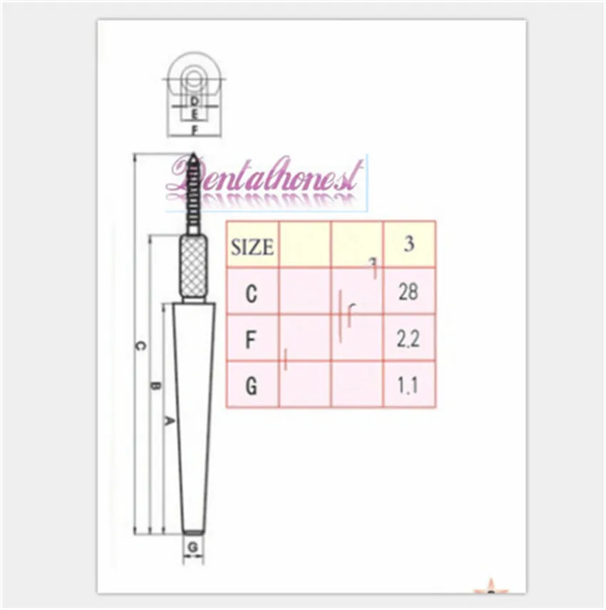 1000 шт. Новые Латунные штифты #3 для стоматологических лабораторий | Красота и