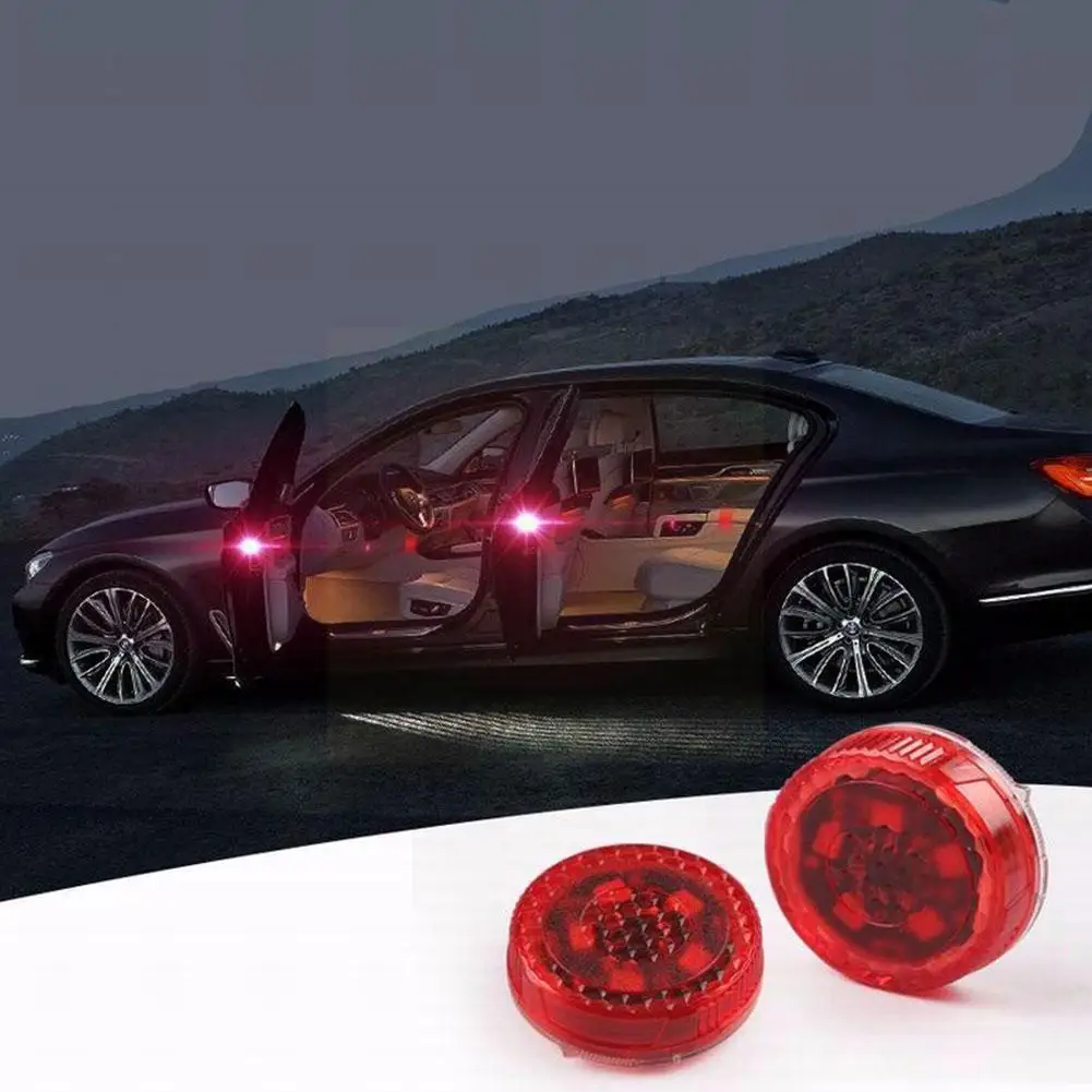 

1pcs Door Lights Wireless LED Car Door Opening Warning Lamp Welcome Anti Rear-end Lights Flashing Collision Safety Strobe L O6J3