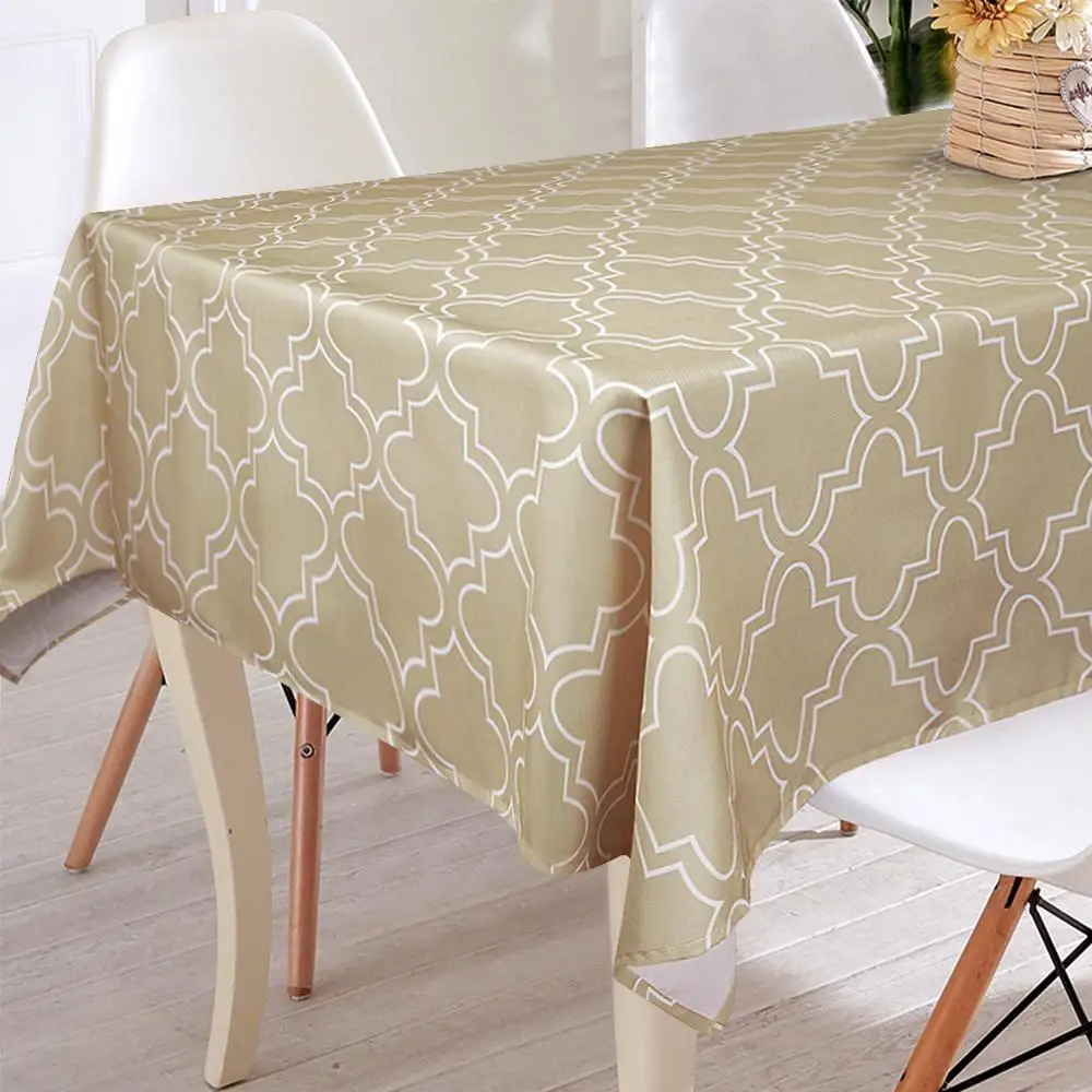 Водостойкая скатерть с принтом цвета хаки из полиэфирной ткани для кухни