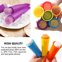 new silicone ice cream molds multicolored popsicle molds reusable ice cream sleeves with lids for home diy mold with clean brush