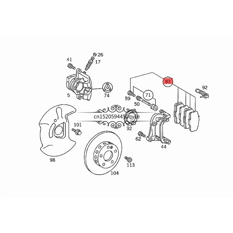 

Car wheel brake friction skin W202 C180 194mer ced esb enzC220 C250 C200 122 C280 Parking brake gasket