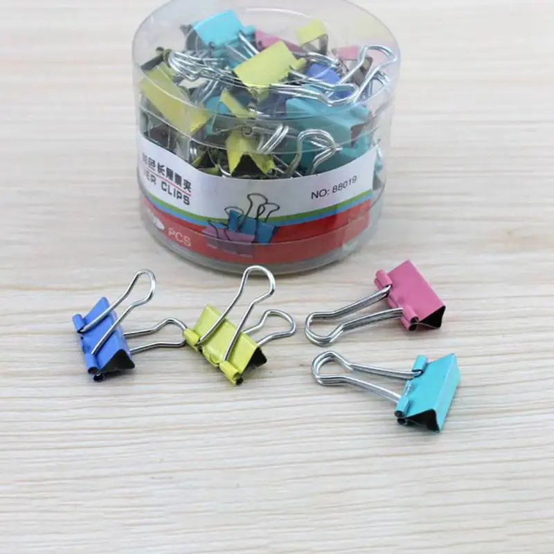 Зажим для бумаги 40 шт. 19 мм фолдбэк Переплет поставки мини разноцветные зажимы