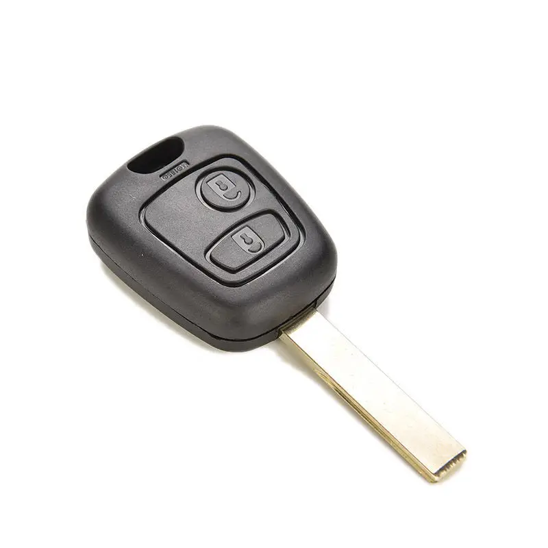 Чехол для автомобильного ключа PEUGEOT 107 207 307 407 607 C2 черный с 2 кнопками Необрезанный