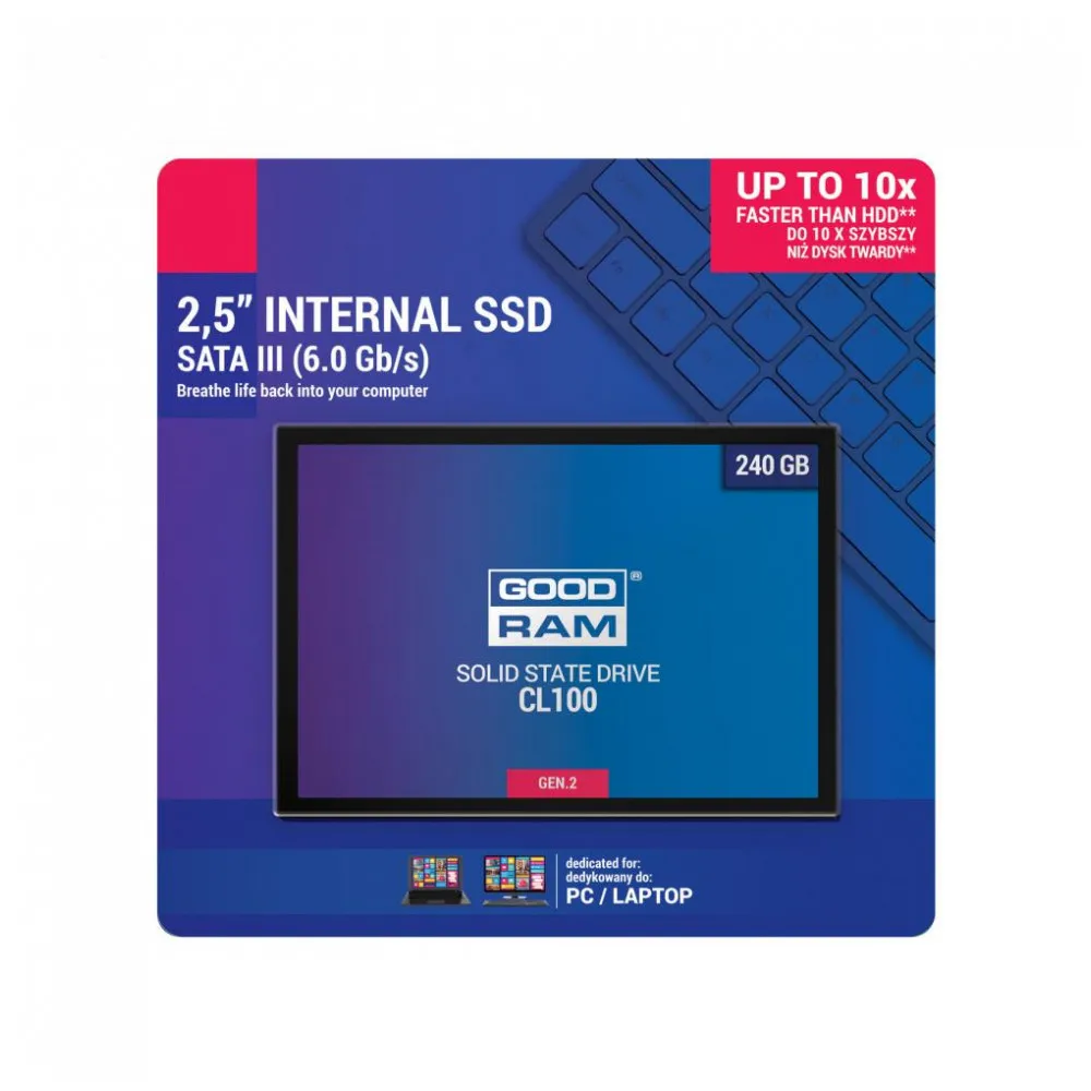 SSD жесткий диск GOOD RAM SATA2.5&quot 240GB CL100 SSDPR-CL100-240-G2 | Компьютеры и офис