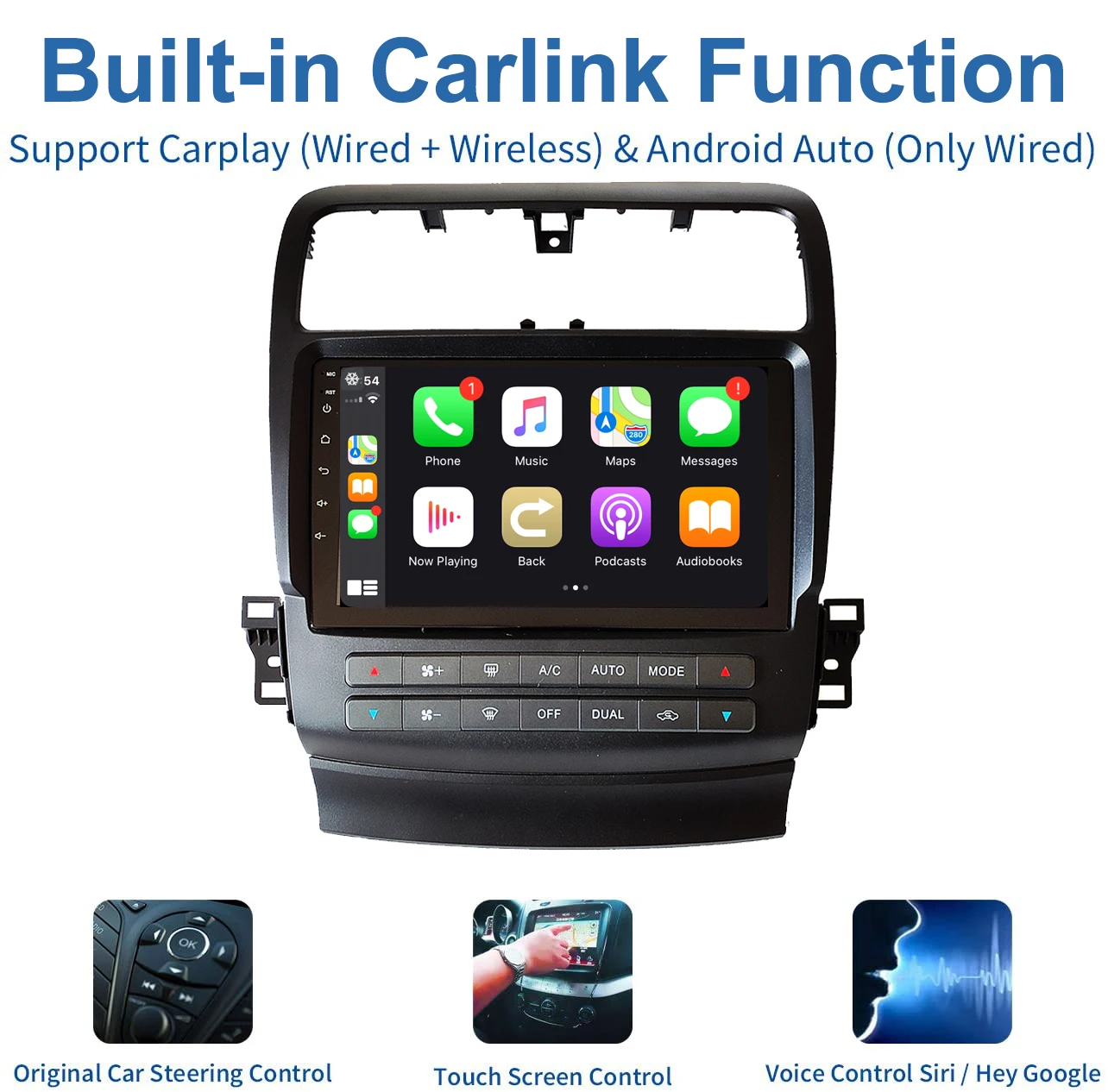 Внутренняя carplay Android 10 0 Восьмиядерный радио для acura TSX 2004 2005 2006 2007 2008 android авто GPS