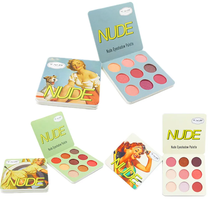 Матовая палитра теней для век 9 цветов стойкий макияж пудра пигмент водостойкие