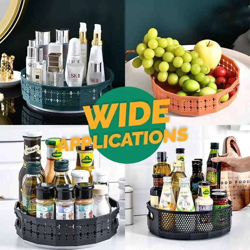 360° rotating storage rack multifunctional kitchen spice shelf turntable for cabinet table cosmetic makeup organizer supplies free global shippin