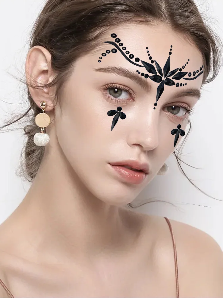 Временные Стразы яркие татуировки украшения для лица драгоценные камни горный