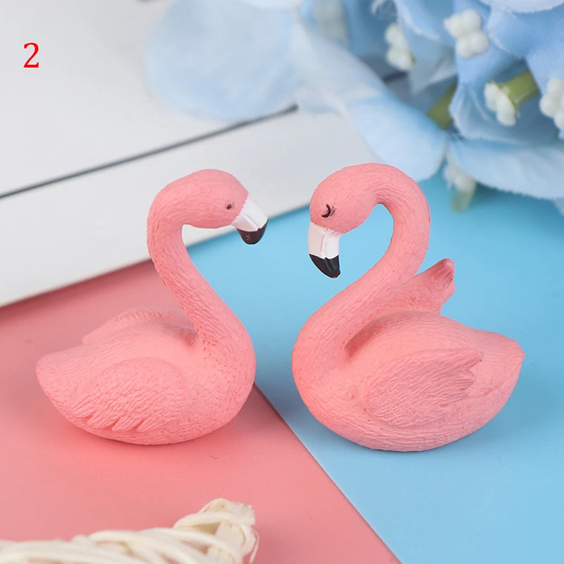 

2pcs Decorative Flamingo Animal Bonsai Fleshy Ornaments Moss Micro Landscape Fairy Garden Miniature Ornament Gift Decoration