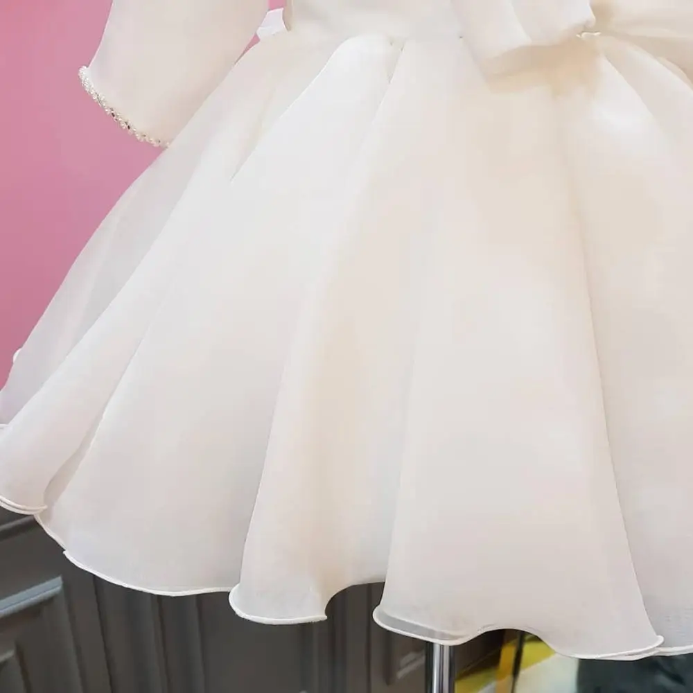 Одежда с длинными рукавами для маленьких девочек платья дня рождения Платье на