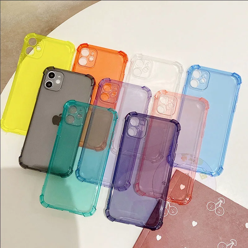 

Color Camera Lens Protection Case on For iPhone 12 Mini 11 Pro Max XS XR X Silicone Shockproof Case For iPhone 7 8 6 Back Cover